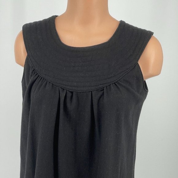 BB Dakota Ruched Neck Wool Shift Dress sz Medium w/ Pockets Sleeveless Black - Picture 4 of 6